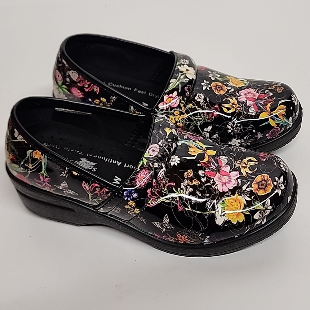 Spring Step floral sz 6 comfortable slip on clogs. Hippie, Boho, Trendy, cute - Picture 2 of 9